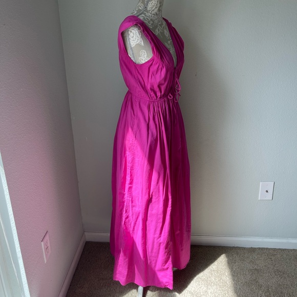 NWT Abercrombie & Fitch Tank Tie-Front Maxi Dress in Pink - Picture 4 of 12